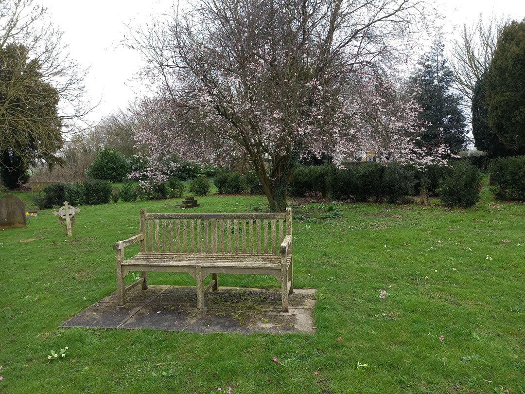 Bench in cemetery