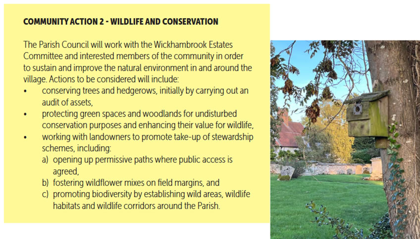 Wickhambrook Neighbourhood Plan Community Action 2 - Wildlife and conservation