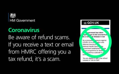 Scam emails claiming to be from HMRC offering tax rebates as a result of the coronavirus pandemic