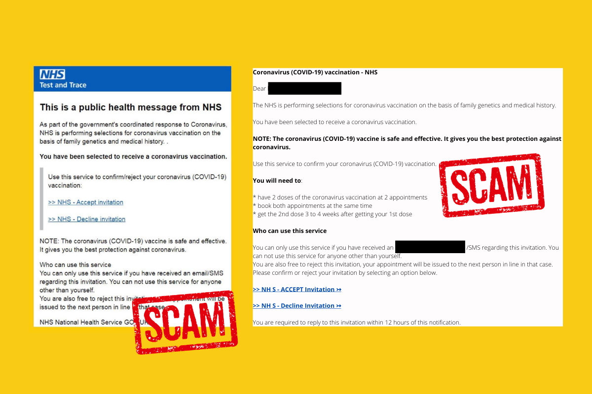 Covid-19 Vaccination scam emails