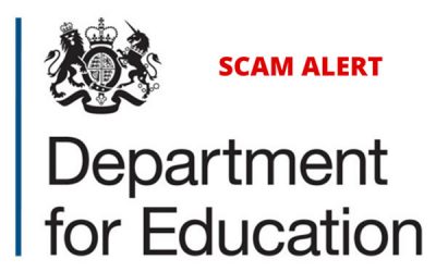 The Department for Education are warning that parents and carers are being targeted by scammers