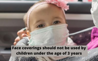 Face coverings should not be used by children under the age of 3 years