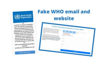 Fake WHO email and website