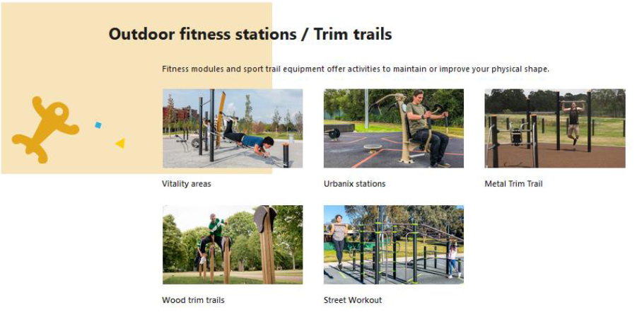 Outdoor fitness stations - trim trails