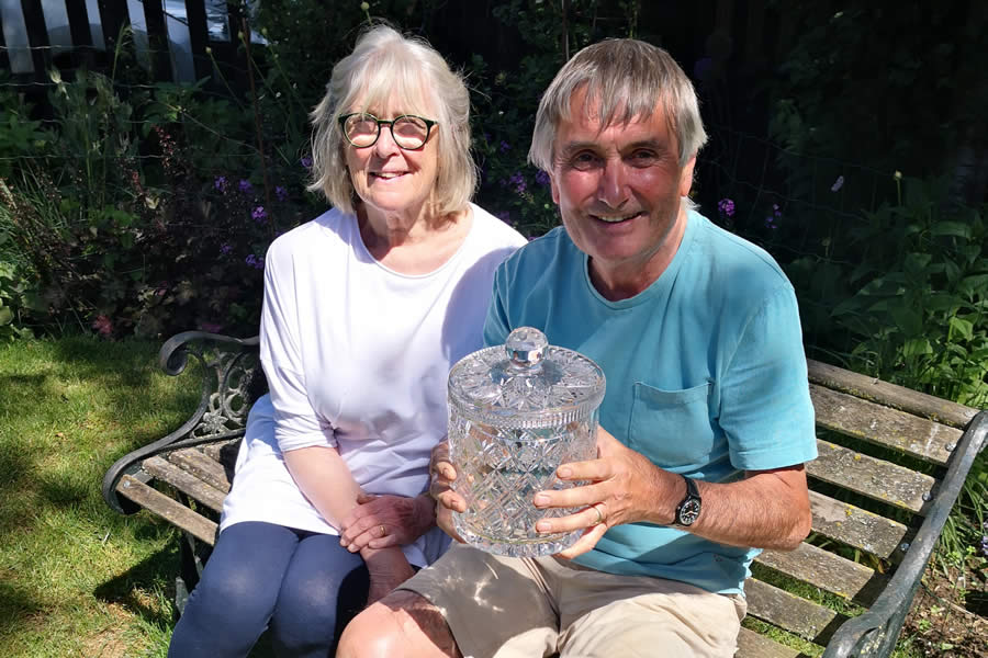 Presentation of Alf Hicks Biscuit Barrel to Roger Merry