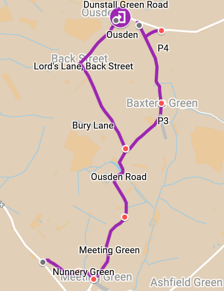 Our routes at the northern end of the parish link through to the Quiet Lanes in Ousden (Lords Lane and Chapel Lane)