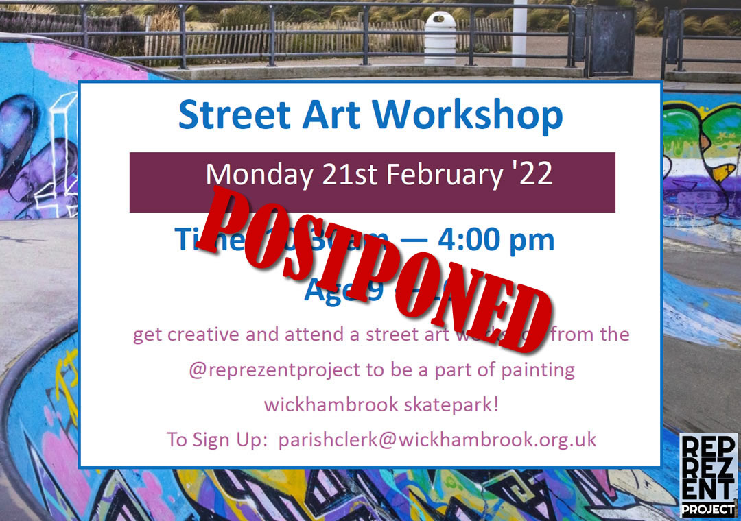 Street Art Workshop postponed