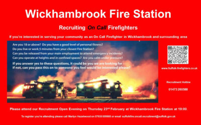 A note from your Clerk – On Call Firefighters for Wickhambrook Fire Station