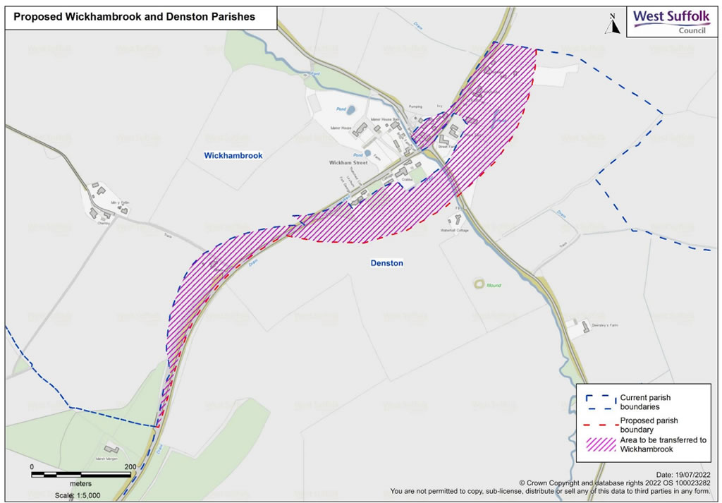 Wickhambrook Denston Boundary map