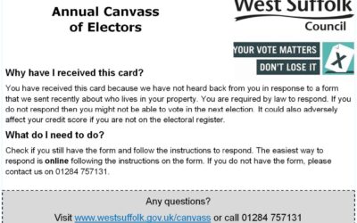 A note from your clerk – Electoral Register – Annual Canvass